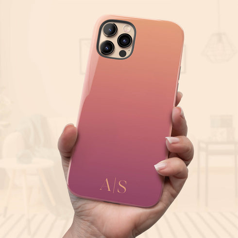 Ombre Gradient Personalized Initials iPhone Case